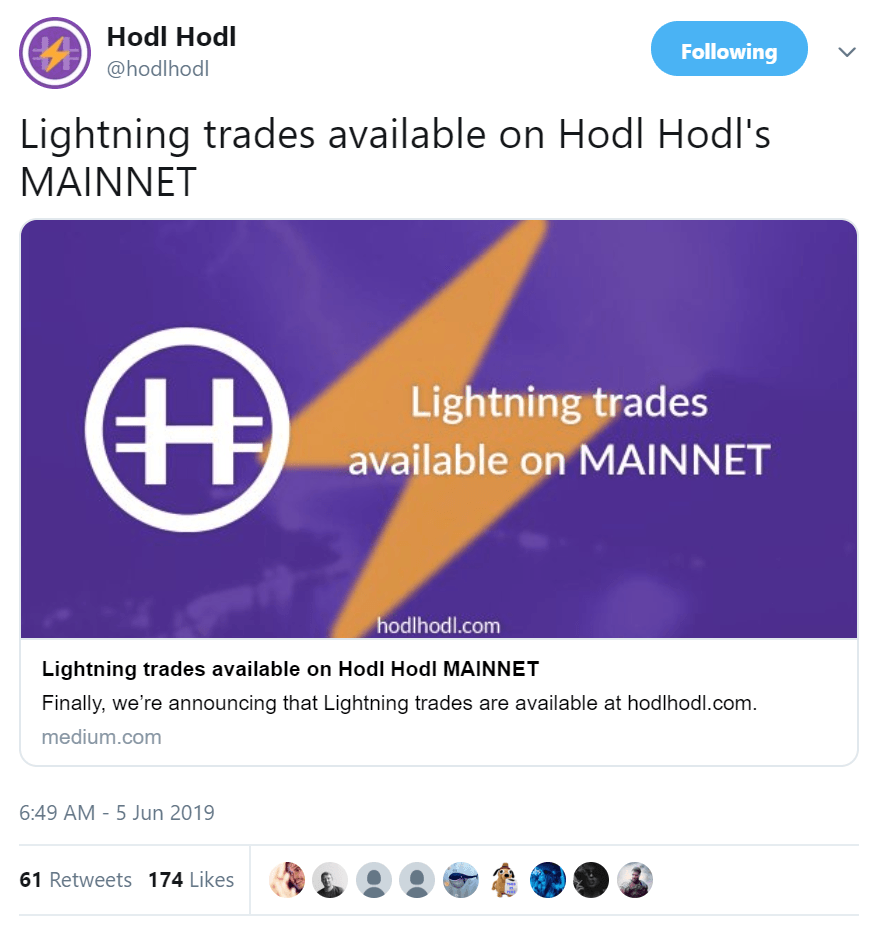 HodlHodl Integrates Lightning Network