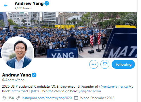 Andrew Yang via Twitter - Humanity FWD