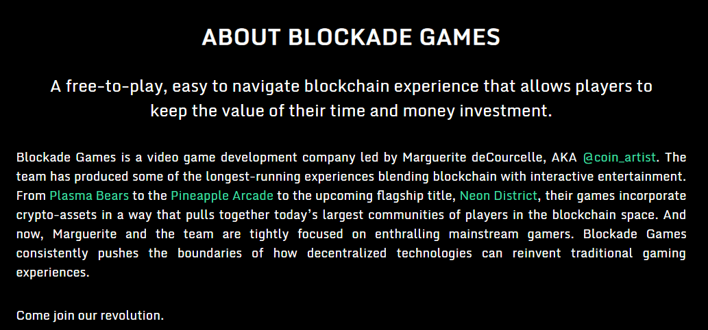 Blockade Games via Homepage