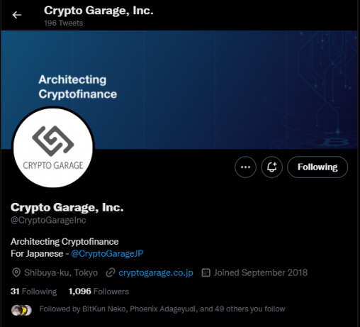Crypto Garage Twitter - DLC